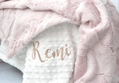 Miniatura 4 de Manta de bebé de felpa personalizada con nombre personalizado para el nombre del bebé de las niñas, regalo de bebé personalizado para baby shower