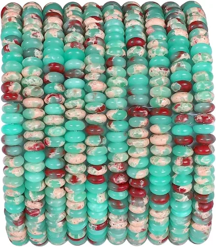 Miniatura 14 de BEADIA Discos de Piedra de Jade Natural de Limón 4x2mm 160pcs Cuentas Semipreciosas Sueltas de Diseño para Hacer Joyas Jade limón