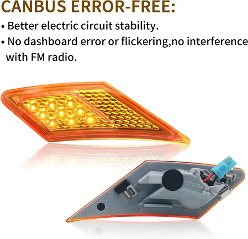 Miniatura 2 de Led Technology - Lámpara de marcador lateral ECE para 86/GT86/BRZ/para Scion FR-S 2013-2020(lente ámbar con luz ámbar)