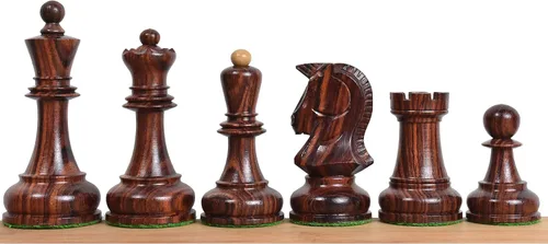 Miniatura 10 de Juego de ajedrez Dubrovnik de los años 70, solo piezas de ajedrez, madera de ébano con doble peso, tamaño King de 3.8 pulgadas
