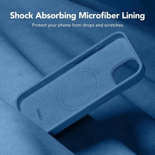 Miniatura 8 de GONEZ Funda magnética para iPhone 14, compatible con Magsafe, con protector de pantalla + protector de cámara, forro de microfibra antiarañazos