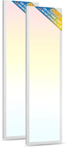Miniatura 10 de Allsmartlife Paquete de 2 luces LED de panel plano de 1 x 2 pies de montaje en superficie, 24 W 2880 lm 5CCT 3000K-6000K seleccionables, lámparas