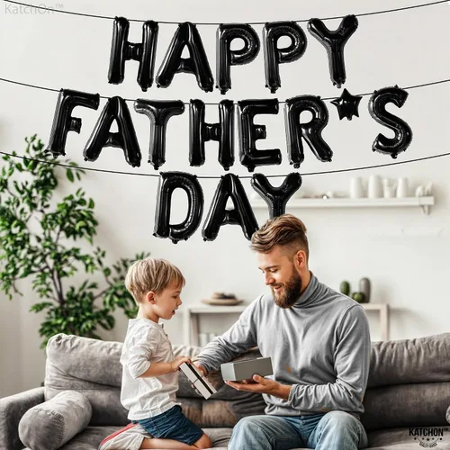 Miniatura 3 de Katchon, Globo de feliz día del padre – 16 pulgadas Cartel de feliz día del padre para decoraciones del día del padre Cartel del día del padre
