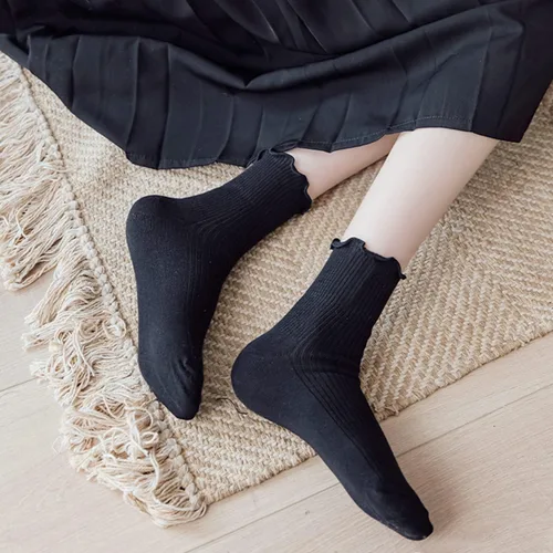 Miniatura 2 de Mcool Mary Calcetines para mujer, con volantes, estilo casual, transpirables, de punto, de algodón, con volantes, paquete de 6