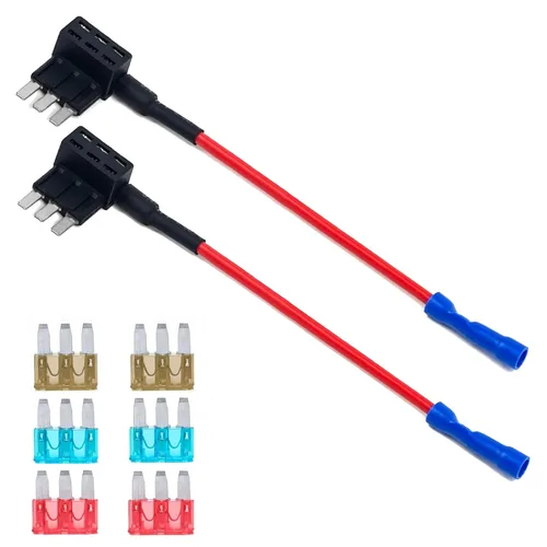 Miniatura 9 de Adaptadores de circuito, grifo de fusible micro 3, portafusibles expandibles estilo hoja de 12 V para luces subterráneas, interiores LED coches