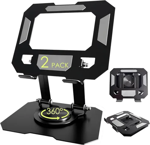 Miniatura 11 de Soporte de tableta para iPad, soporte de escritorio giratorio de 360°, soporte de escritorio plegable ajustable de acero al carbono, para iPad Pro