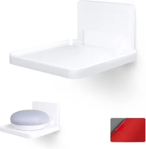 Miniatura 10 de BRAINWAVZ Estante de montaje en pared sin taladros para cámaras de seguridad, monitores de bebé, altavoces y más, soporte universal, fuerte