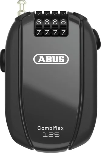 ABUS Combiflex Cable Lock - Cerradura para asegurar esquís, casco, cochecito y equipaje - Viaje 49.2-49.2 in de largo - 0.118 in de espesor - con