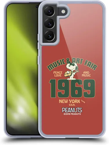 Miniatura 319 de Head Case Designs Funda de gel Woodstock 50th con licencia oficial de Peanuts Snoopy Guitar 1969 [protección de grado militar] compatible