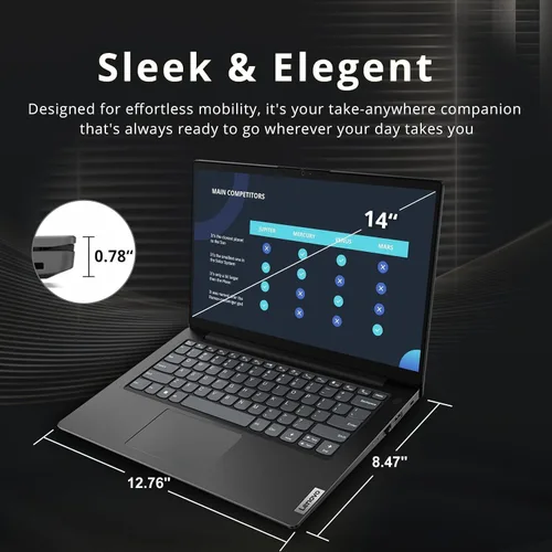 Miniatura 4 de Lenovo V14 Gen 4 - Laptop empresarial (14 pulgadas FHD antirreflejo, Intel 10-Core i7-13620H, 16GB RAM, 512GB SSD), cámara web con obturador