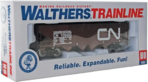 Miniatura 4 de Walthers Trainline Tolva compensada - Listo para funcionar- Escala HO nacional canadiense (marrón, blanco; logotipo grande)