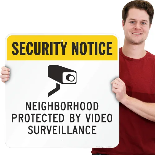 Miniatura 2 de SmartSign Cartel "Barrio Protegido por Videovigilancia" Aluminio de 24 x 24 pulgadas, fabricado en Estados Unidos