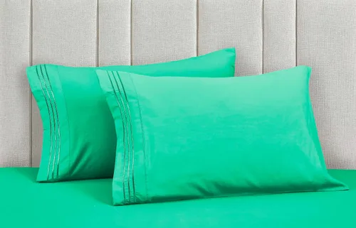 Miniatura 74 de Mocassi Juego de sábanas de lujo de 4 piezas, calidad prémium de hotel de 1800 hilos, ajuste fácil, sábanas y fundas de almohada resistentes a