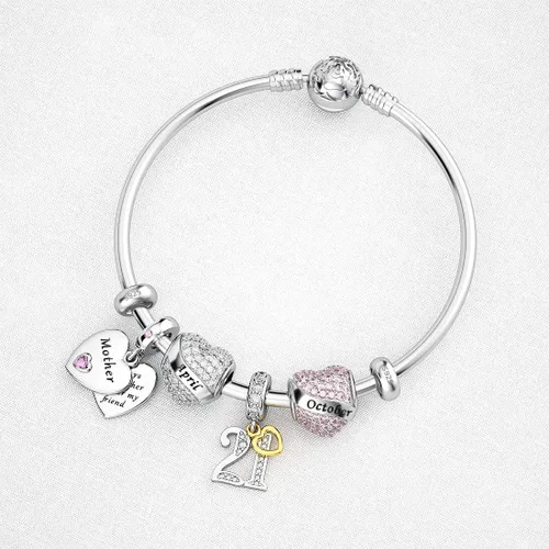 Miniatura 5 de DALARAN Cuentas de tapón para pulseras de plata de ley 925 con clip espaciador para pulseras, Esmalte