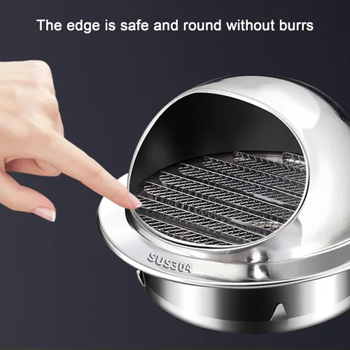 Miniatura 8 de Tapa de chimenea de acero inoxidable 304, rejilla de ventilación de pared exterior para parabrisas, tapa de ventilación de conducto, gorra