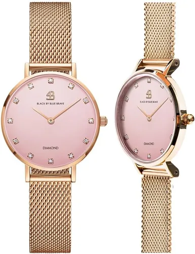 Miniatura 6 de BLACK BY BLUE BRAVE Womens Watch Trendy Green Watches for Women 12 Genuine Diamond Watch Markers 28 mm Watches for Women Green Sunray Dial with Rose
