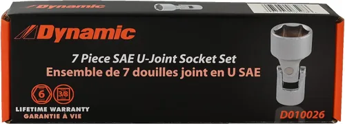 Miniatura 5 de Dynamic Herramientas 3/8" Drive 7 Pieza 6 Puntos SAE, Conjunto Universal Flex Socket Set, 3/8" - 3/4