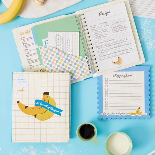 Miniatura 5 de C.R. Gibson Colección Bunch of Bananas - Papelería con dibujos divertidos para la cocina, 7.25 x 9 pulgadas, mini cuaderno de recetas