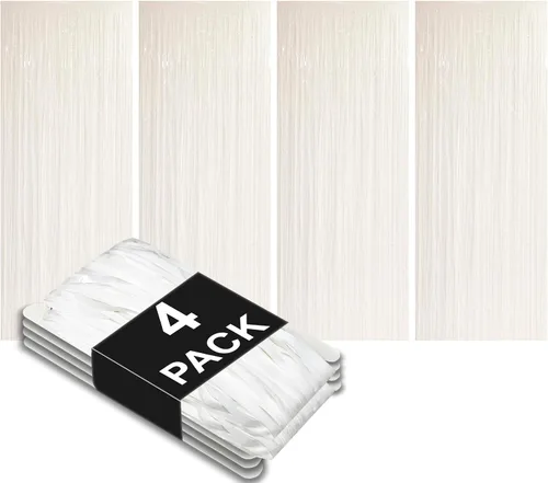Miniatura 20 de Allgala 4PK Metálico Oropel-Fiesta Foto Telón Cortinas Puerta Franja Decoración-Turquesa-BD52312