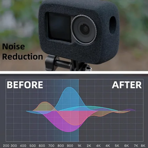 Miniatura 3 de Funda Windslayer para DJI Osmo Action 5 Pro, carcasa de espuma para parabrisas y protector de viento, silenciador de esponja a prueba de viento