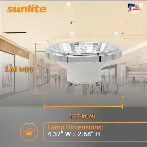 Miniatura 3 de Sunlite 41828 AR111 Bombilla reflectora, COB, ángulo de haz de 12 grados, 10 vatios, (equivalente a 75 vatios), 750 lúmenes, base de terminal