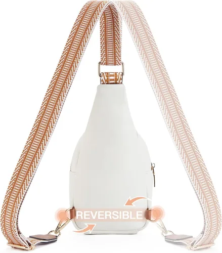 Miniatura 75 de Telena Riñonera pequeña para mujer, de cuero, cangureras, bolsa de pecho para mujer