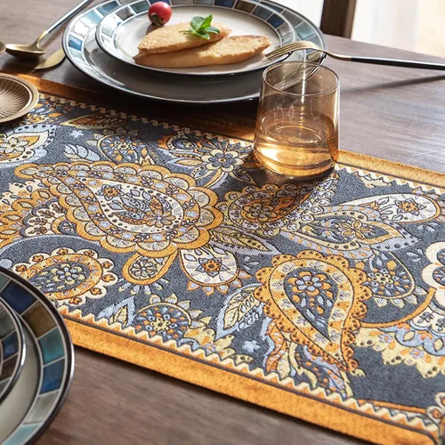 Miniatura 3 de Camino de mesa navideño con borlas de pompones, decoración de mesa de mezcla de lino y algodón para mesa de comedor, tocador, chimenea