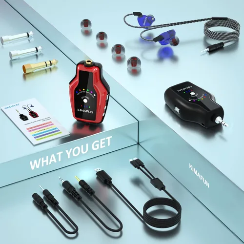 Miniatura 8 de KIMAFUN Sistema de monitor inalámbrico en el oído, auricular inalámbrico personal con sistema IEM para músicos, cantantes (1TX+1RX)