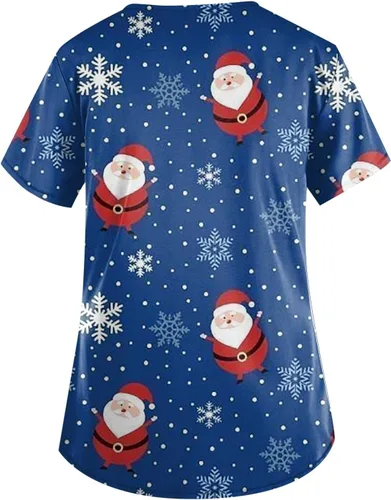 Miniatura 2 de Ropa quirúrgica de Navidad para mujer, talla grande, suave, cómodo, overol duradero, uniforme de enfermera, con bolsillo