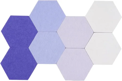 Miniatura 8 de LAJAR 8 Piezas de Azulejos Hexagonales de Fieltro para Tablero de Anuncios, Azulejos de Fieltro Autoadhesivos para Pared para Fotos, Imágenes, Negro