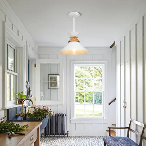 Miniatura 8 de Luces colgantes blancas de 12 pulgadas para isla de cocina, lámparas colgantes de altura de barra ajustable para comedor, paquete de 3