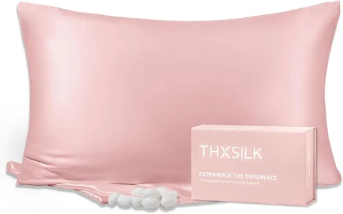 Miniatura 12 de THXSILK Funda de almohada 100% seda de morera para cabello y piel, seda de morera grado 6A+ 25 momme, caja de regalo, funda de almohada de seda Beige