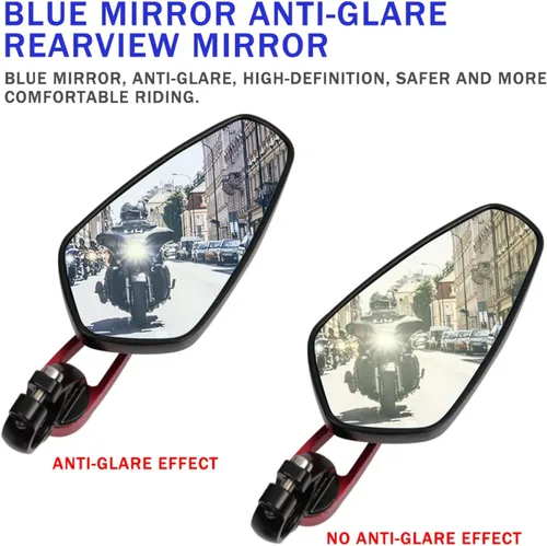 Miniatura 4 de Espejo retrovisor azul para motocicleta, retrovisor, 7/8 pulgadas, 0.866 in, para Kawasaki H2 H2R Z1000SX Ninja 1000 Z1000 Z1000 Z1000R