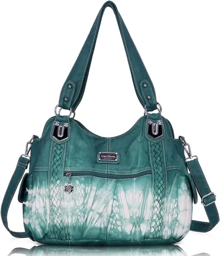 Miniatura 135 de Angel Barcelo - Bolsa de hombro amplia para mujer, diseño Hobo, cuero lavado