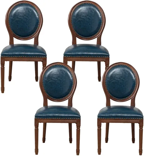 Miniatura 9 de Sillas de comedor de madera para casa de campo, sillas de cocina estilo país francés, silla vintage para sala de estar con respaldo redondo, silla