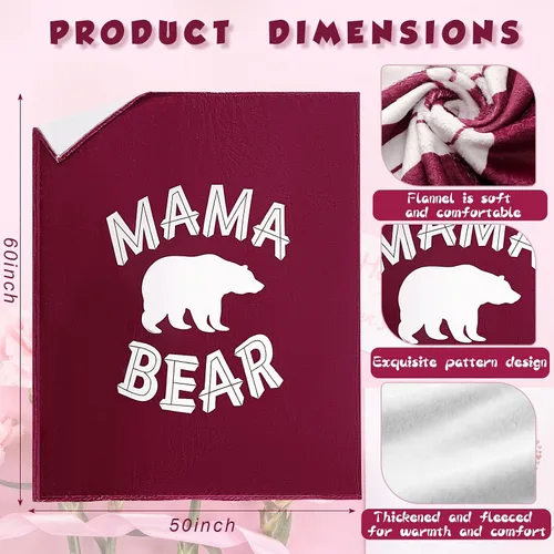 Miniatura 2 de Ganeen Regalos de cumpleaños para mamá, manta con estampado de guepardo, franela suave y acogedora para mamá de hija, hijo, marido, 60 x 50 pulgadas