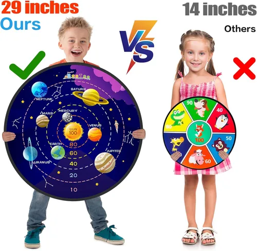Miniatura 2 de BooTaa Tablero de dardos grande de 29 pulgadas para niños, tablero de dardos para niños con bolas adhesivas, juguetes para niños y niñas