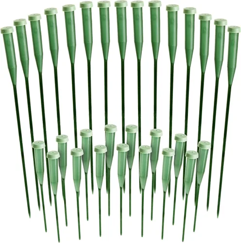 Bright Creations Tubos de agua florales - 6 y 12 pulgadas, verdes, paquete de 30 frascos de agua con tallo de flor con tapas para ramos y centros de