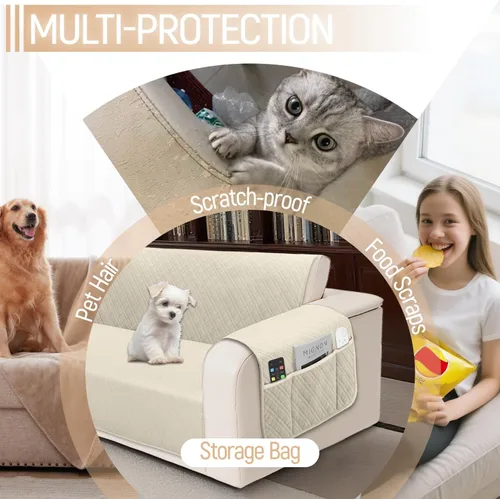Miniatura 5 de Funda impermeable en forma de L para sofá seccional, funda acolchada de terciopelo para sofá esquinero, en forma de L, protector de muebles