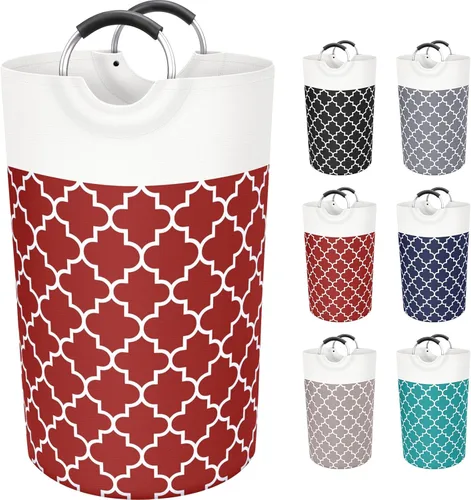Miniatura 20 de Fabspace - Cesta de lavandería grande con bolsa de lavandería plegable, cesta de ropa con asas altas impermeables para viajes, baño, elementos Gris