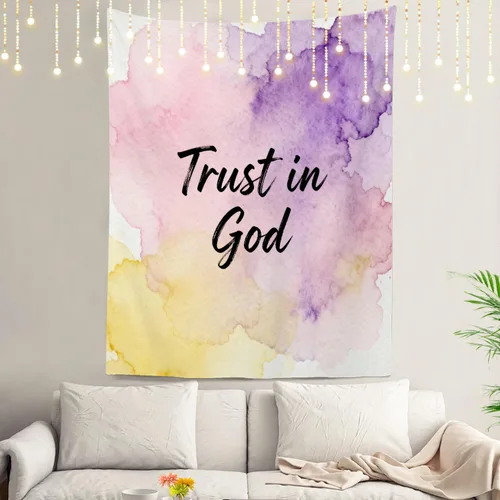 Miniatura 25 de Shrahala Tapiz de pared cristiano con palabras blancas, palabras de Navidad, escuela, Jesús, Biblia, adoración de la Biblia, tapiz grande