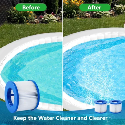 Miniatura 5 de Paquete de 6 cartuchos de filtro de repuesto para bañera de hidromasaje compatibles con todos los spa inflables (6 unidades)