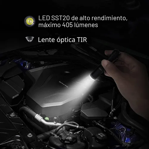 Miniatura 6 de ThruNite EDC Linterna Archer Mini, linterna LED de 405 lúmenes con interruptor de cola, linterna de bolsillo pequeña recargable USB C para camping