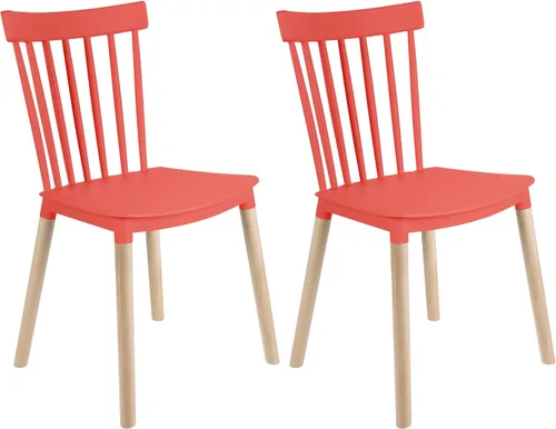 Miniatura 17 de DSW - Sillas de comedor de plástico modernas sin brazos con patas de madera para estar, dormitorio, cocina, comedor, sala de espera, restaurantes