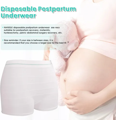 Miniatura 7 de HANSILK Ropa interior posparto de malla sin costuras Natural cesárea entrega post recuperación quirúrgica bragas desechables de mujer
