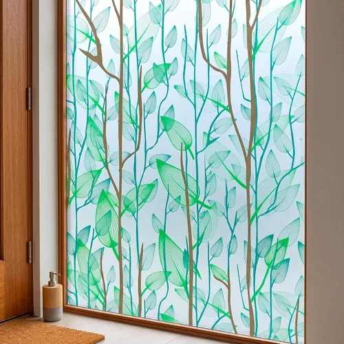 Miniatura 14 de Película decorativa para ventana, diseño de flores, película de privacidad de vidrio de adherencia estática para puerta, tintes de ventana