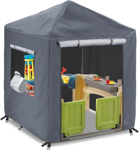 Miniatura 9 de Funda para casa de juegos para niños al aire libre, cubiertas de casa de juegos resistentes e impermeables de 600D, 142 cm de ancho x 142 cm