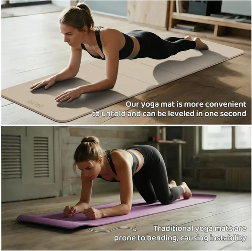 Miniatura 3 de Foldable Yoga Mat Exercise Mat for Home Workout, Comfortable and Durable, 8mm Thick Portable Folding Mat, Non-Slip, Pilates Mat Thick, Outdoor Use