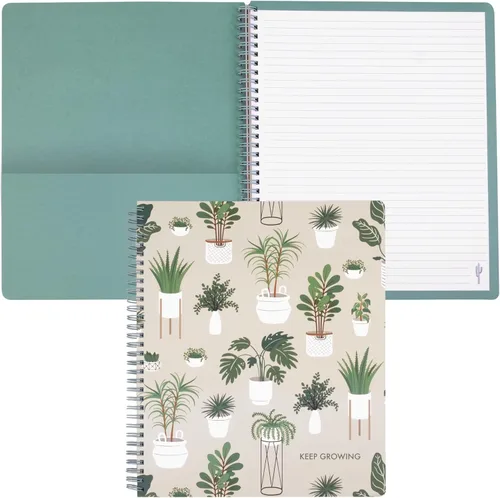 Miniatura 10 de Steel Mill & Co - Cuaderno de espiral grande con rayas universitarias, 11" x 9.5", tapa dura y 160 páginas forradas, diseño floral rosa