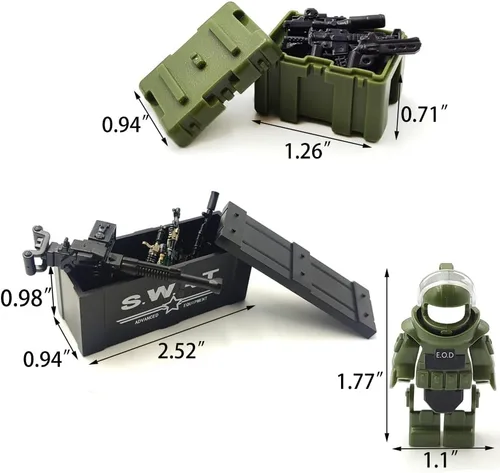 Miniatura 7 de ZHX Paquete de Armas Accesorios Militares Juguetes de Bloques de Construcción, Incluye Casco NVD Armadura Corporal Traje E.O.D Pistola de Camuflaje